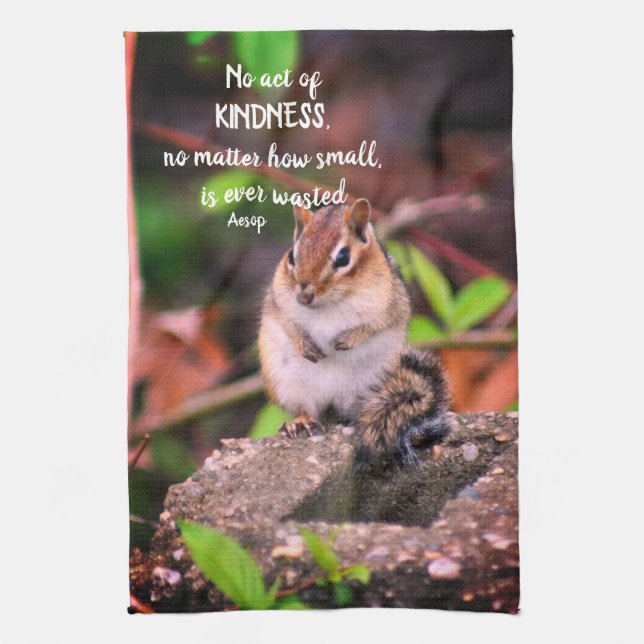 Acts Of Kindness Inspirational Quote Chipmunk  Kitchen Towel (Vertical)