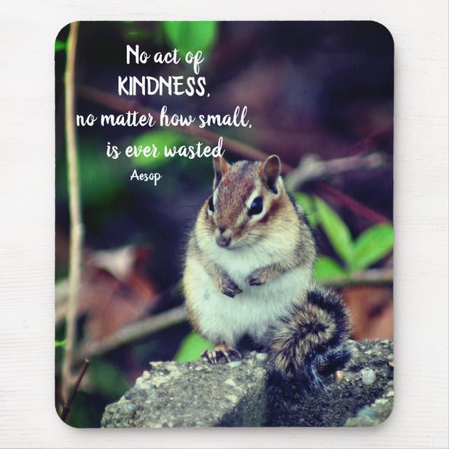 Acts Of Kindness Inspirational Quote Chipmunk  Mouse Pad (Front)