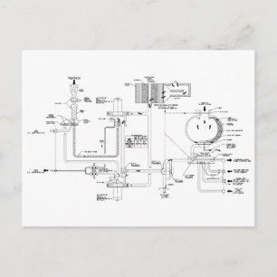Actual Diagram for a Space Ship Toilet Postcard