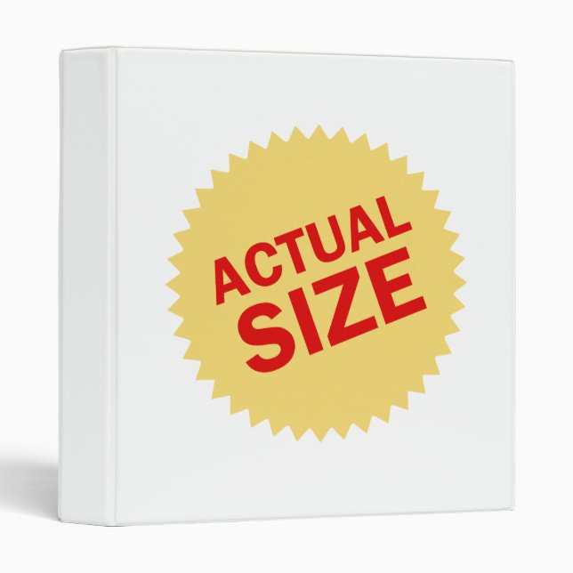 Actual Size 3 Ring Binder (Front/Spine)