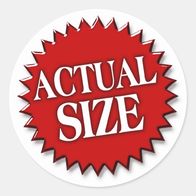 Actual Size Classic Round Sticker (Front)