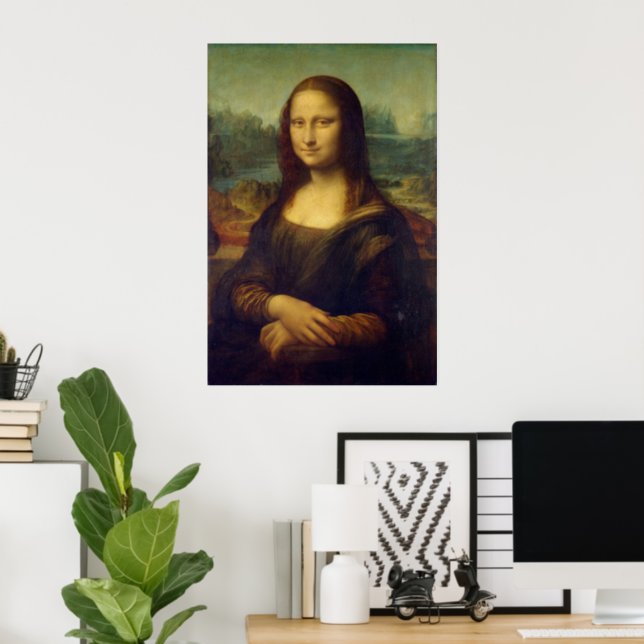 Actual Size of Mona Lisa painting print on canvas Zazzle