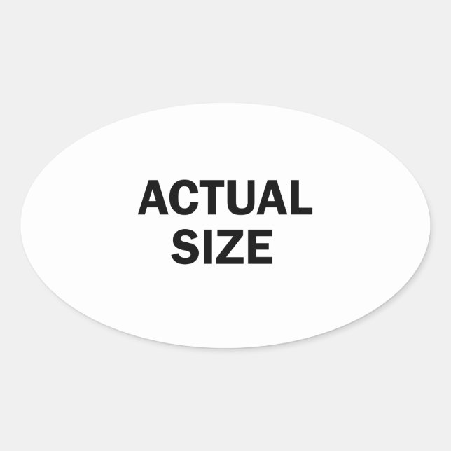 Actual Size Oval Sticker (Front)