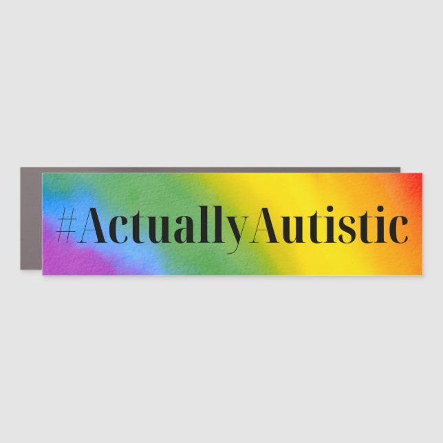Actually Autistic Car Magnet 3"x11" bumper sticker (Front)