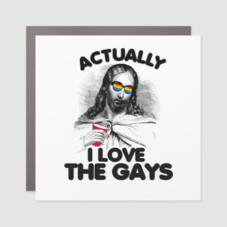 Actually I love the gays Car Magnet