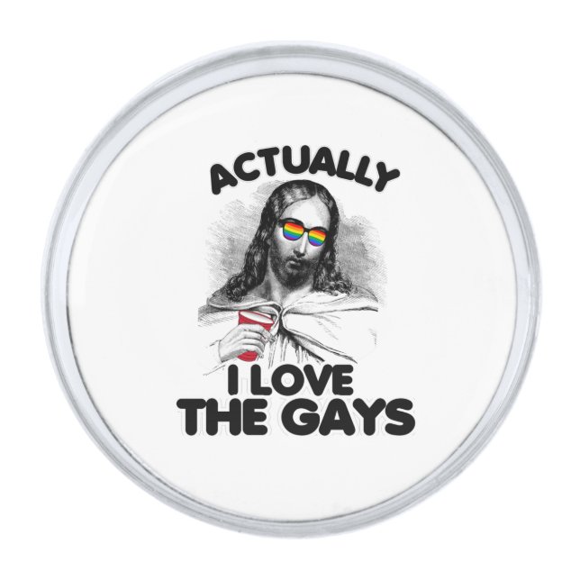 Actually I love the gays Silver Finish Lapel Pin (Front)
