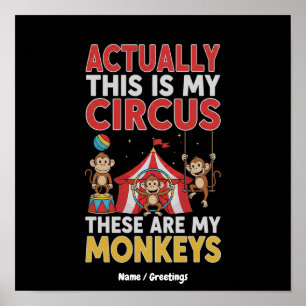 Actually This Is My Circus Funny Mom Quote Poster