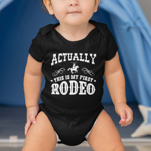 Actually This Is My First Rodeo Baby Bodysuit