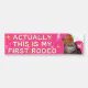 Actually This is My First Rodeo Cat Funny Bumper Sticker | Zazzle