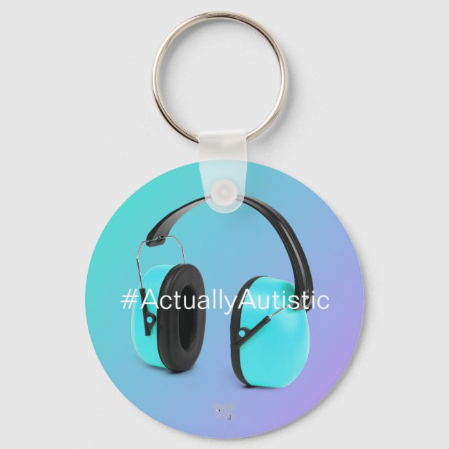 '#ActuallyAutistic' Autism / Neurodiversity Keychain (Front)