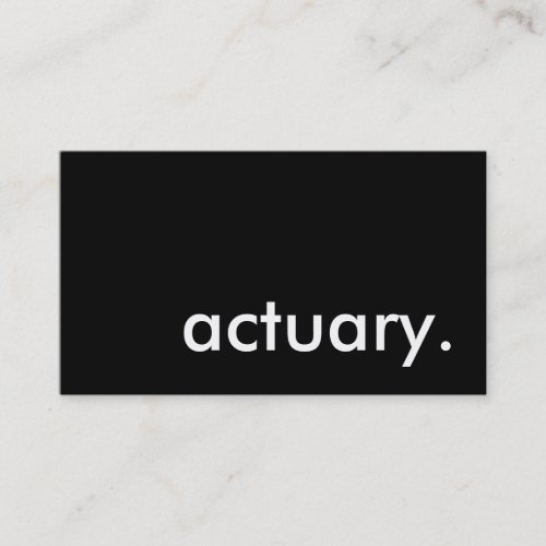 actuary. business card