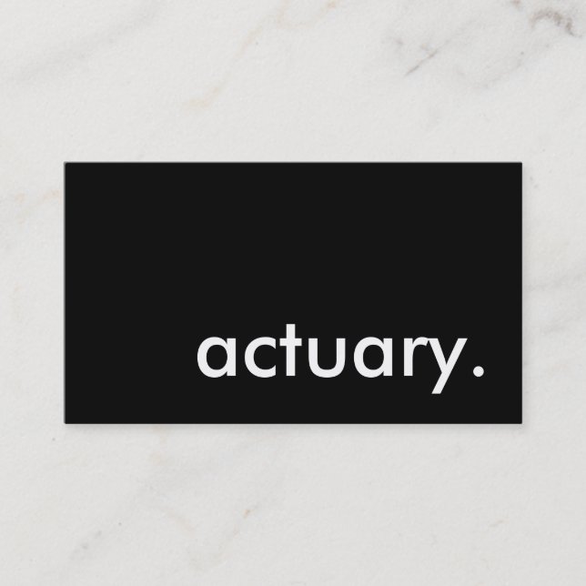 actuary. business card (Front)