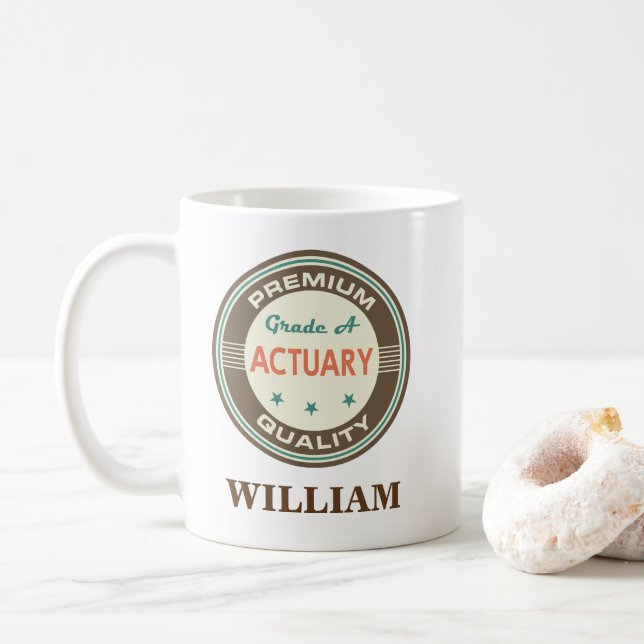 Actuary Personalized Office Mug Gift (With Donut)