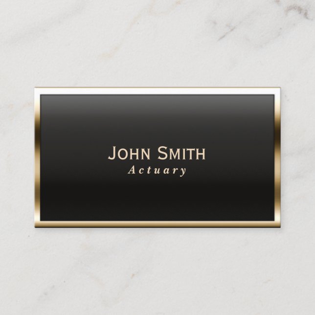 Actuary Royal Gold Border Business Card (Front)