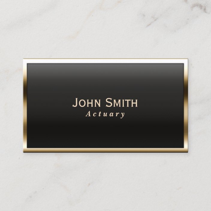 Actuary Royal Gold Border Business Card