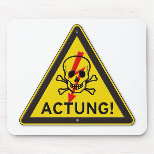 Actung Toxic Skull and Crossbones Warning Sign Mouse Pad