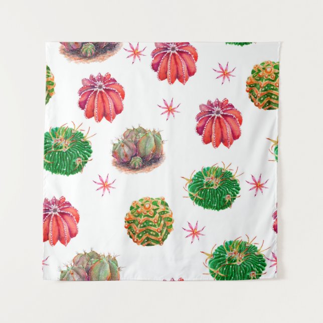 ?actus seamless floral pattern background, wallpap tapestry (Front)
