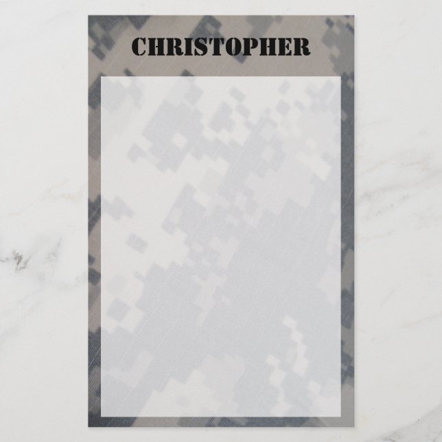 ACU Camo Personalized Stationary Stationery (Front)