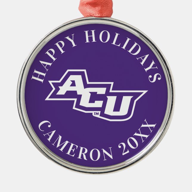 ACU Logo Metal Ornament (Front)