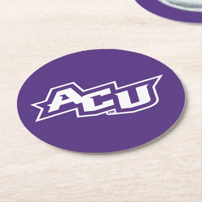 ACU Logo Round Paper Coaster (Angled)