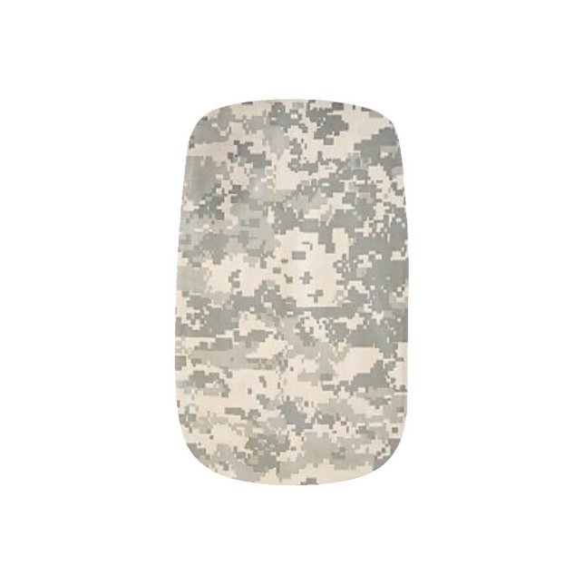Acu Military Camouflage Pattern Destiny Peace Love Minx Nail Art (Left Thumb)