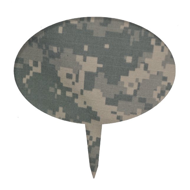 Acu Pattern Camouflage Troops Digital Art Peace Cake Topper (Front)