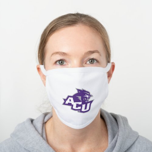 ACU Primary Logo White Cotton Face Mask