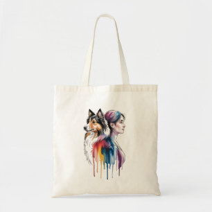 Acuarela Canina Sheltie - Femenina Tote Bag