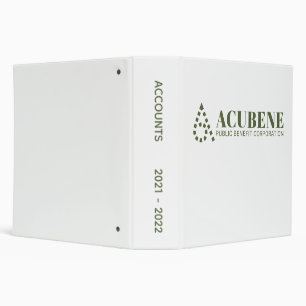 Acubene PBC Logo Abril Fatface Dark Green 59663D 3 Ring Binder