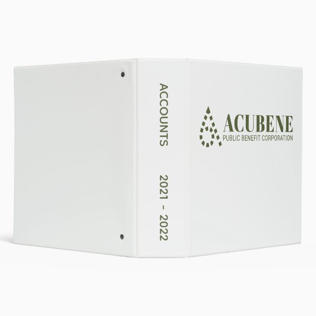 Acubene PBC Logo Abril Fatface Dark Green 59663D  3 Ring Binder (Background)