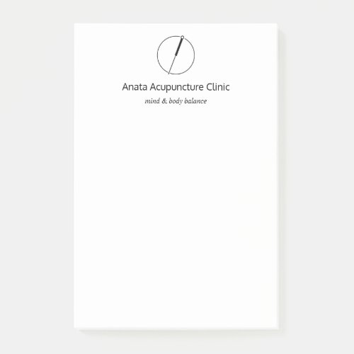 Acupuncture Acupuncturist Needle Logo  Post_it Notes