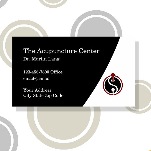 Customizable Acupuncture Appointment Medical Business Cards