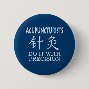 Acupuncture Chinese Symbol Button