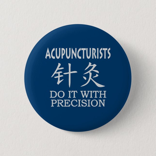 Acupuncture Chinese Symbol Button (Front)