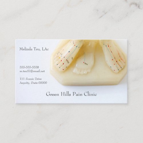 Acupuncture feet front view business card