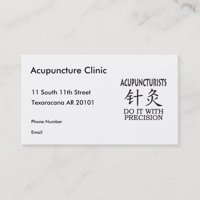 Acupuncture humor appointment card (Front)