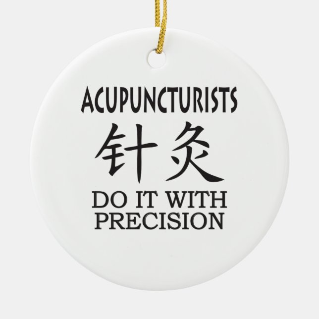 Acupuncture humor ceramic ornament (Front)