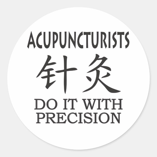 Acupuncture humor classic round sticker (Front)