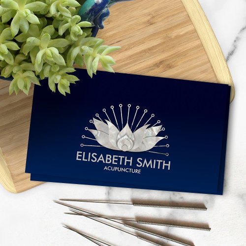 Acupuncture Lotus _ Mother of Pearl Business Card