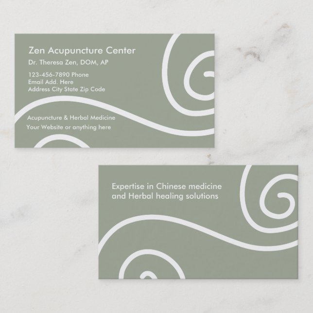 Acupuncture Medical Business Cards (Front/Back)