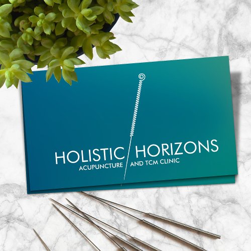 Acupuncture Needle Line Art Business Card