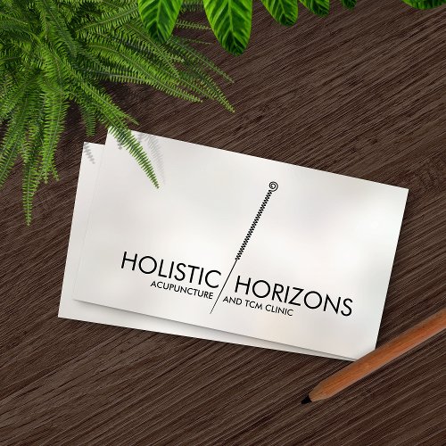 Acupuncture Needle Line Art Business Card