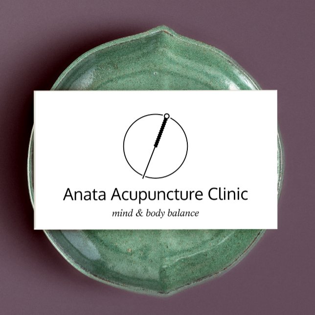 Acupuncture Needle Logo Business Card (Creator Uploaded)