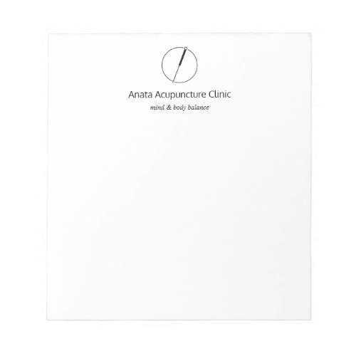 Acupuncture Needle Logo Business Card Notepad