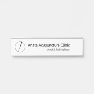 Acupuncture Needle Logo Door Sign