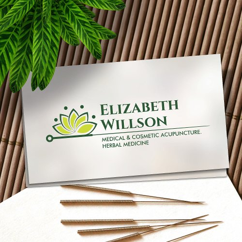 Acupuncture Needle _ Lotus Flower Business Card