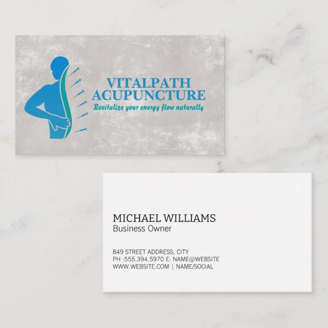 Acupuncture Needles | Eastern Medicine Business Card (Front/Back)