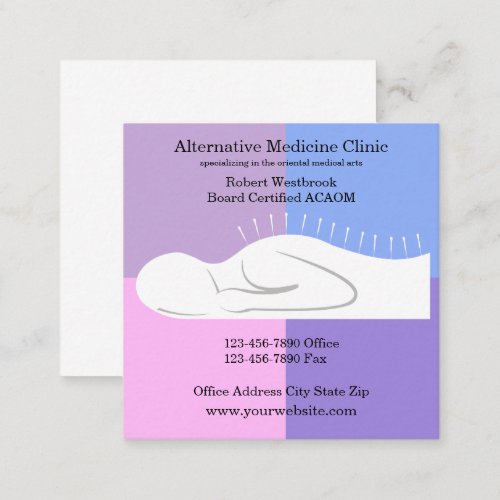 Acupuncture Oriental Medical Clinic Square Business Card