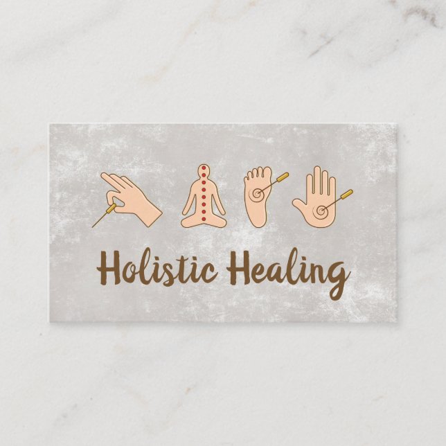 Acupuncture Pressure Points | Holistic Medicine Business Card (Front)
