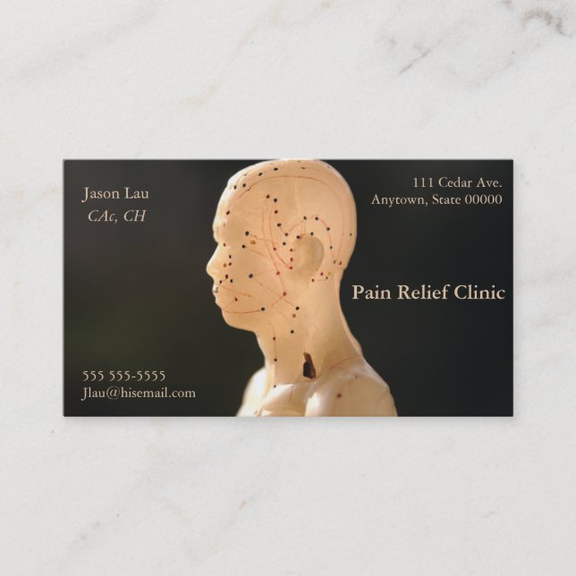 Acupuncture profile business card (Front)